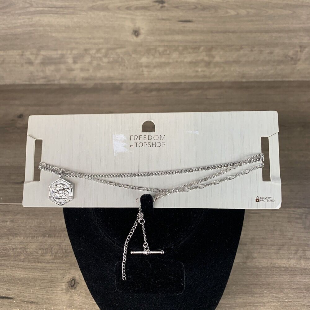 Freedom At Topshop Pendant Chain Necklace Choker Silver Plated Charm